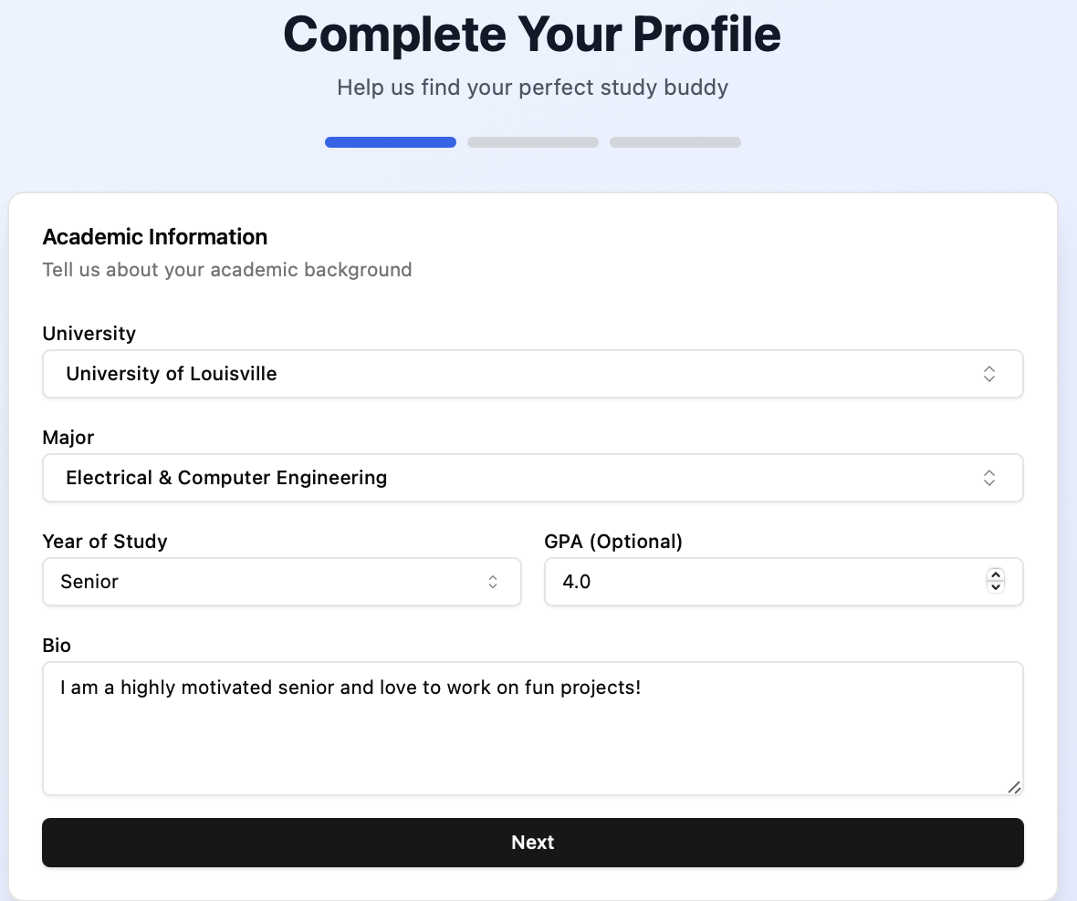 Student Profile Example